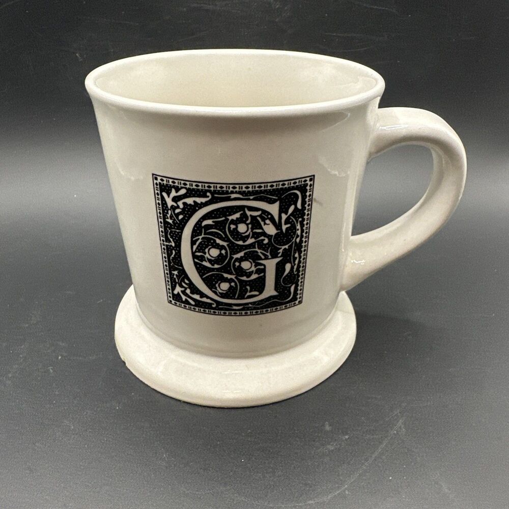 Coffee Mug Cup Letter G Monogram Collection Home Essential Black on White